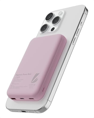 LL TRADER 006 Magnetic Wireless Power Bank 10000mAh Portable Charger Battery Pack Compatible with MagSafe for iPhone 12/13/14/15 Series (Pink)03