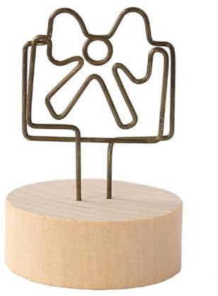 Angoily 4 Stck. Holz Notizhalter für Schreibtisch Dekorative Halterungen für Karten Fotos und Nachrichten Auto Birne Schleife Schreibtischdekoration für Büro und Zuhause