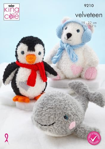 King Cole Knitting Pattern Polar Creatures Penguin Polar Bear Whale Toys (9210)