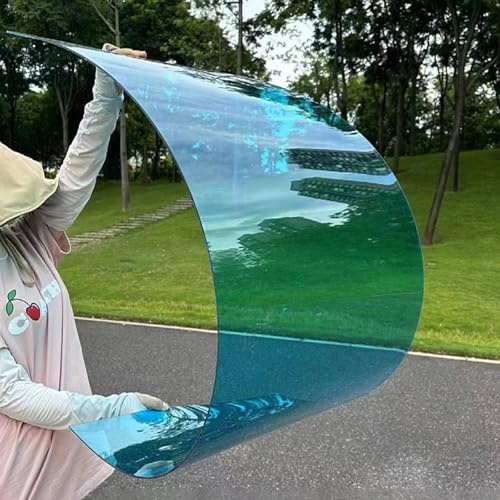 Kgfvesdc Planchas Policarbonato Transparente, Metacrilato Colores,con Efecto De Brillo,FáCil De Cortar,ProteccióN UV para Cochera Cubierta Toldo,Invernadero Terraza,Lamina De PVC(Azul)