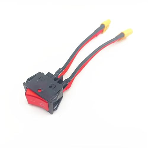 RC Speed​Controllers For 30A 12V 24V 550 775 Brushed Motor Battery Main Switch Large Current On-off With XT60/T Plug 14AWG Wire RC Tug Bait Boat Repair Upgrade(With XT60 Plug)