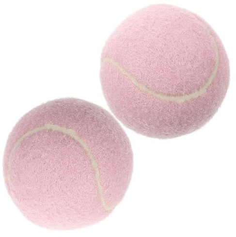 CLISPEED Balles de Tennis Roses en Caoutchouc 2 Pièces pour Entraînement | Lot de 2, Légères pour Volées et Services, Suivi Visuel Facile, pour Débutants et Joueurs Confirmés
