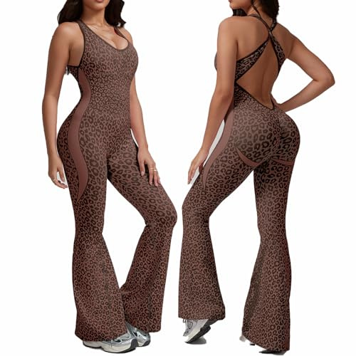XDSP Mono de una pieza para mujer Deportivo Mujer sin Costuras Jumpsuit Sexy Mono Ajustado sin espalda Elástico elegante Body Overol Monos de Una Sola Pieza Ropa Deportiva Gimnasio Fitness Yoga