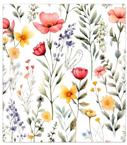 Mexpekil Dishwasher Magnet Cover 21x26 in, Colorful Wildflower Leaves Waterproof Decorative Magnetic Dishwasher Cover Sticker for Kitchen Appliances Decor