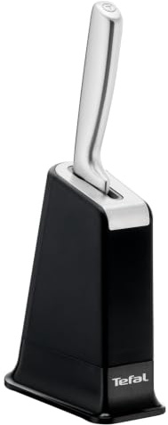 Tefal - EverSharp Couteau de chef avec bloc affûteur intégré - 2 pièces | Couteau de cuisine professionnel avec système breveté - Affûtage automatique avant chaque usage - Acier inoxydable allemand