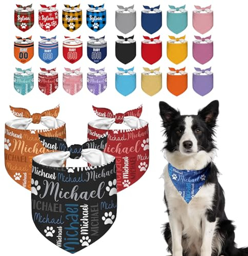 Individuelles Hunde-Halstuch mit eigenem Logo & Text – Personalisiertes Dreieckstuch für Hunde & Katzen (Klein, Mittel, Groß)
