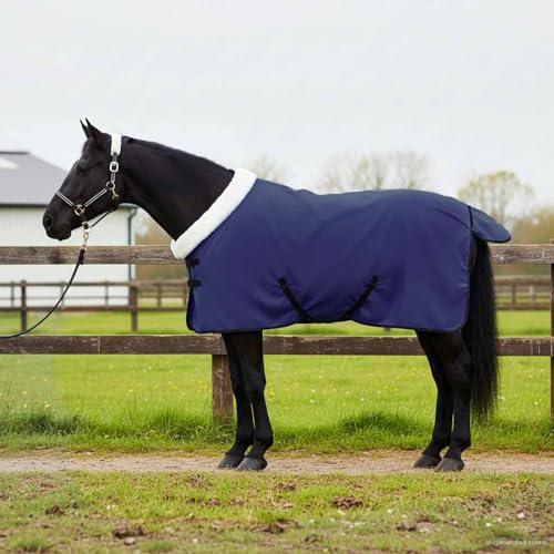 Mokuyary Pferdedecke, Marineblau, 85 cm, Fleece, Decke für Pferde, im Freien und Stall