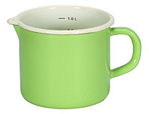 Krüger Karl 17012PAG Juist - Cazo para Leche con Boquilla (Esmalte, 12 cm), Color Verde