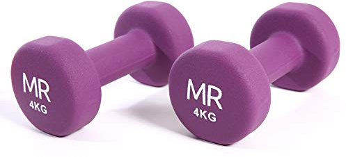 FitAndFun Rebecca Mobili Kurzhantel, Violett, Neopren, Gusseisen, funktionelle Übungen, für Heim-Fitnessstudio, 2 x 4 kg, Art. SP5024