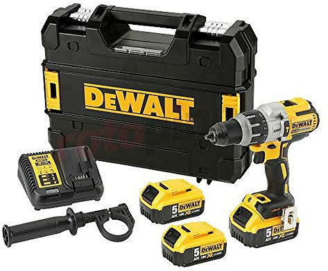 DeWalt DCD996P3-QW, Trapano Avvitatore XRP con Percussione 18V 5Ah senza spazzole con 3 batterie e valigetta TStak, multicolore, 1/2_pollice