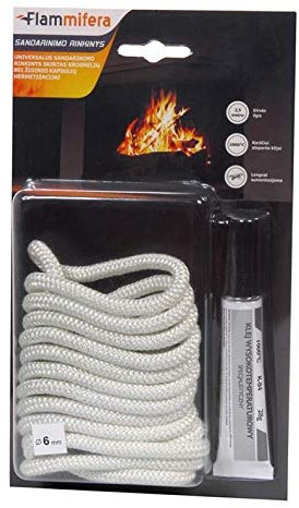 Dichtschnur 6 mm Ofendichtung Kamindichtung Ofenschnur weiß