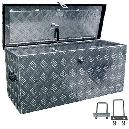 Truckbox D120 inkl. MON4002 Edelstahlhaus Werkzeugkasten, Deichselbox, Transportbox, Alubox, Alukoffer, Deichselkasten, inkl. Montagesatz, Montageset