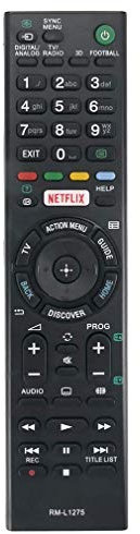 VINABTY Télécommande RM-L1275 pour Sony Smart LED TV Multifonction avec Boutons Netflix 3D RM-EA002 RM-EA006 RM-ED007
