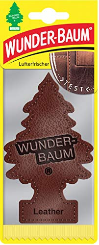 12 Stück Leder - Leather -Wunder-Baum Lufterfrischer Duftbaum inkl. 1 x Glasreinigungstuch von SP Großhandel Gratiszugabe (Leder)