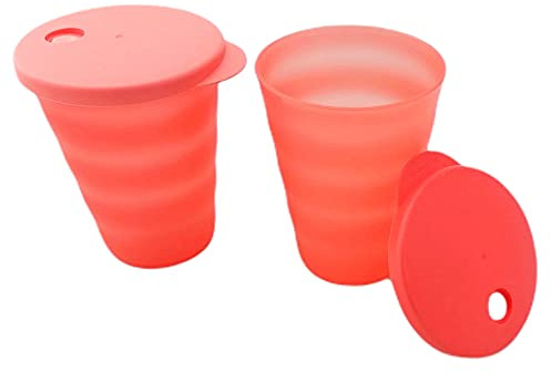 Tupperware SET (2) Trinkhalmbecher Junge Welle 330 ml lachs Trinkhalm Becher