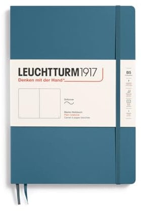 LEUCHTTURM1917 365636 Notizbuch Composition (B5), Softcover, 123 nummerierte Seiten, Stone Blue, Blanko