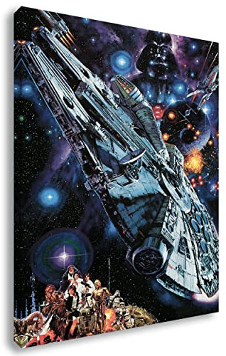 Artis Prints Leinwandbild Star Wars | Poster - Zeichnung - Alt, Wandbild auf Keilrahmen gespannt - Klein bis XXL, Wohnzimmer - Flur - Dekoration
