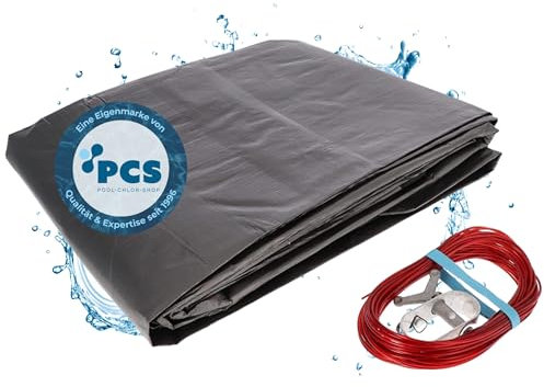 Duraol Poolabdeckung rund I 6,00 m Durchmesser I Hochwertige Pool Abdeckplane mit Materialstärke 220g/m² I Robuste Abdeckplane Pool rund mit Randverstärkung I Beidseitig beschichtet & wasserdicht