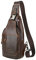 BAIGIO Herren Leder Brust Sling Bag Wasserdicht PU Crossbody Tasche mit verstellbaren Stap Anti-Diebstahl-Umhangetasche fur den Aubenbereich