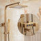CAZARU Duscharmaturen-Set, Antik-Bronze-Regenbrausegarnitur mit Bidet-Spray, Soild-Messing-Badewannen-Duschmischbatterie mit Handbrause, Außenduscharmaturen