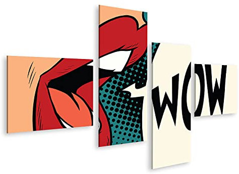 islandburner Bild auf Leinwand Pop Art Mund Wow! Cartoon Comic Bilder Wandbilder Poster