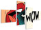 islandburner Bild auf Leinwand Pop Art Mund Wow! Cartoon Comic Bilder Wandbilder Poster