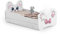 KOBI Letto per Bambini con Sponde ANIMALI | Bianco Gatto Rosa Lettino Bambina con Cassetto | 160 x 80 CM | Lettino Bambino con Materasso | Lettini per una Ragazza un Ragazzo | Letto Bimbo Singolo