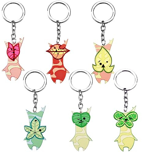 6 Porte - Clés Korogu Pendentif Anime Z-lda Korogu Korok Figurine Métal Porte - Clés Sac Clé De Voiture Tears of The Kingdom Accessoires