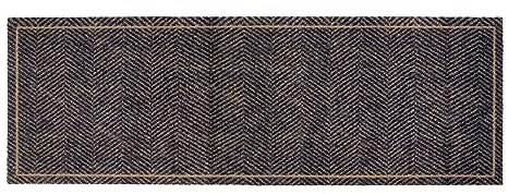 Rutschfester Teppich Wohnzimmer - Miabella Fußmatte innen - Küche Läufer Flur Schmutzfangmatte - Sauberlauf waschbar 50x150cm Fischgrät Welcome