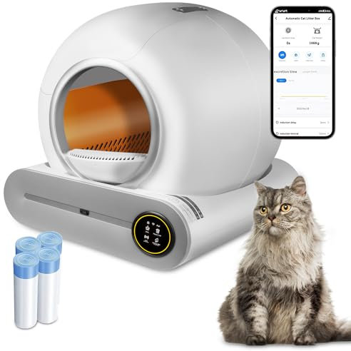 DuckSky Bac à litière autonettoyant pour Chat (Blanc)
