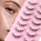 Parriparri Faux Cils Naturel Bande Transparente 7 Paires DIY Extension de Cils Fluffy Faux Cils Individuel Natural Cluster Lashes