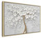 murando Bilder mit Rahmen 120x80 cm Wandbilder auf Leinwand groß Leinwandbild XXL natürlicher Holzrahmen moderne Wohnzimmer Schlafzimmer Wanddekoration Design Wand Deko mit Blumen Motiv weiß