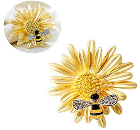 COLLBATH Broche En Forme De Marguerite Et D'abeille De Style Coréen Chic Épingle À À La Mode En Forme De Fleur Mate Pour Femmes Filles Et Mères