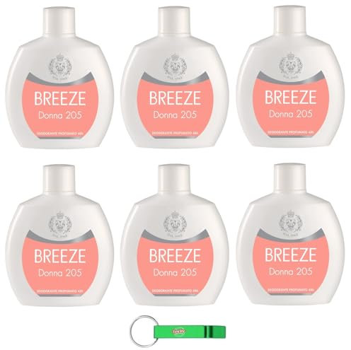 Breeze Donna 205 - Deodorante Squeeze da donna, deodorante senza gas e senza sali di alluminio, 48 ore, deodorante profumato, 100 ml + portachiavi Beni Culinari