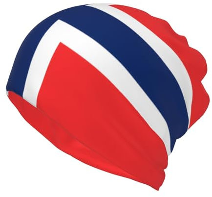 Ajiekjdsv Multifunktions-Beanie-Mütze mit norwegischer Flagge, weich und dehnbar, für Damen und Herren, vielseitige Kopfbedeckung für Mode, Schwarz , One size