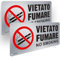 Ashoaza VIETATO FUMARE No Smoking Alluminio Resistente per Esterno e Interno (Cm 29x13) (2 Pezzi Cartello Vietato Fumare) Riflettente, impermeabile e resistente ai raggi UV