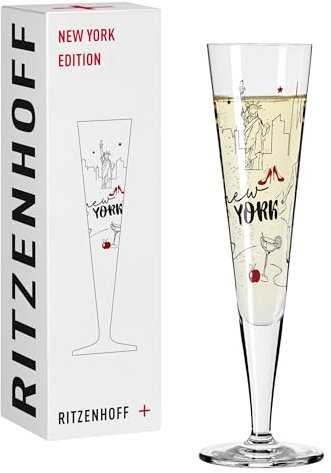 RITZENHOFF 1072007 New York Edition Flûte à champagne avec motif multicolore 200 ml Fabriqué en Allemagne