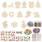 309 Stück Holzanhänger Weihnachten zum Bemalen Set,mit 84 holzanhänger,14 Stile of Weihnachtsbaum Deko Holz,DIY Weihnachten Basteln kinder