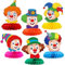 BETESSIN Clown Tischdeko Karneval - 6 Stück Clown Deko Tischaufsätze - Bienenwabe Mittelstück - Tischdekoration für Karneval, Fasching, Fasnacht, Zirkus Deko uvm.