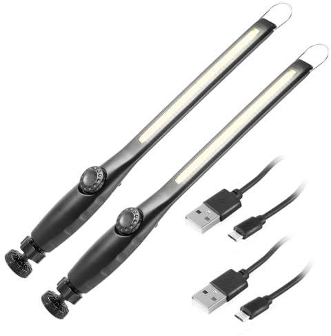 STAHLWERK 2x LED Arbeitsleuchte AL-300 ST Leistungsstarke Stableuchte/Stablampe/Taschenlampe mit integriertem Akku, USB-Anschluss und schwenkbarem Magnetfuß, stufenlos regulierbar
