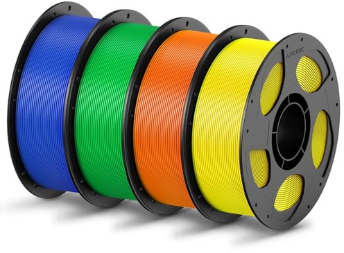 ANYCUBIC PLA Filament 1,75mm, Refill PLA und Spool Kit, 3D Drucker Filament PLA, Vakuumverpackung, Intelligente Identifikation, 4KG Blau Grün Orange Gelb