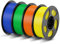 ANYCUBIC PLA Filament 1,75mm, Refill PLA und Spool Kit, 3D Drucker Filament PLA, Vakuumverpackung, Intelligente Identifikation, 4KG Blau Grün Orange Gelb