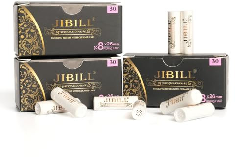 JIBILL Filtro sigaro da 8 mm, filtro in carta al carbone attivo, adatto alla maggior parte dei porta sigari FD0045 (3)
