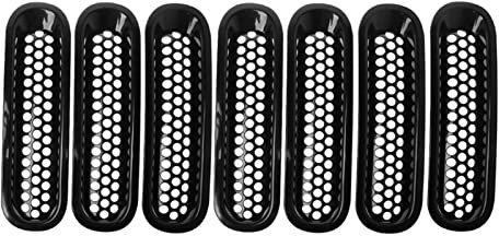 QIFHFBA Front Kühlergrille Für Jeep Für Wrangler JK 2007-2017 Mattschwarz Fronteinsatz Mesh Grille Trim Cover 7Pcs Sport Kühlergrill