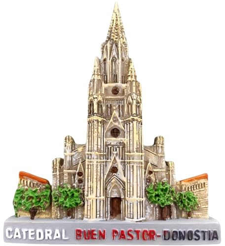 Buen Pastor Cathedral San Sebastian Spanien Kühlschrankmagnet Touristensouvenir Heimdekoration kreativ handbemalt Handwerk