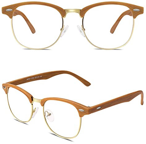 CGID 50er Jahre Retro Nerd Brille Halbrahmen Hornbrille Stil Rockabilly Streberbrille, Grün, M