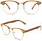 CGID 50er Jahre Retro Nerd Brille Halbrahmen Hornbrille Stil Rockabilly Streberbrille, Grün, M