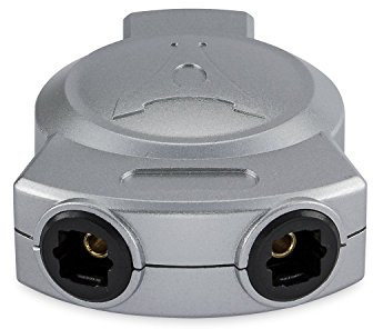 HDSupply X-TS030 Distributeur double pour audio optique-numérique 1 prise Toslink vers 2 prises Toslink, professionnel, argent