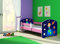 CLAMARO 'Fantasia Pink' 180 x 80 Kinderbett Set inkl. Matratze und Lattenrost, mit verstellbarem Rausfallschutz und Kantenschutzleisten, Design: 22 Weltall