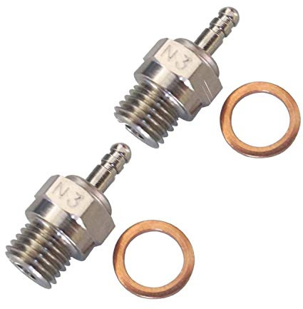 2PCS ShareGoo Spark Glow Plug No.3 N3 Hot 70117 Compatible with Traxxas Kyosho HSP HPI Redcat 1/8 1/10 RC Nitro Engines Car Truck Buggy
